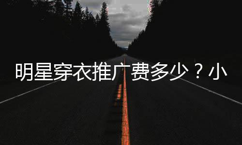 小爱推广费多服推明星万豆私赚7穿衣次可广一少