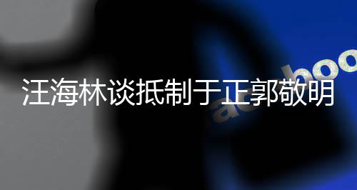 被编二人明汪海林谈抵制早已除于正业开郭敬剧行
